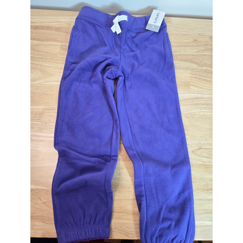 Carters Kids Purple Fleece Jogger Pants Size 6 NWT 278g718